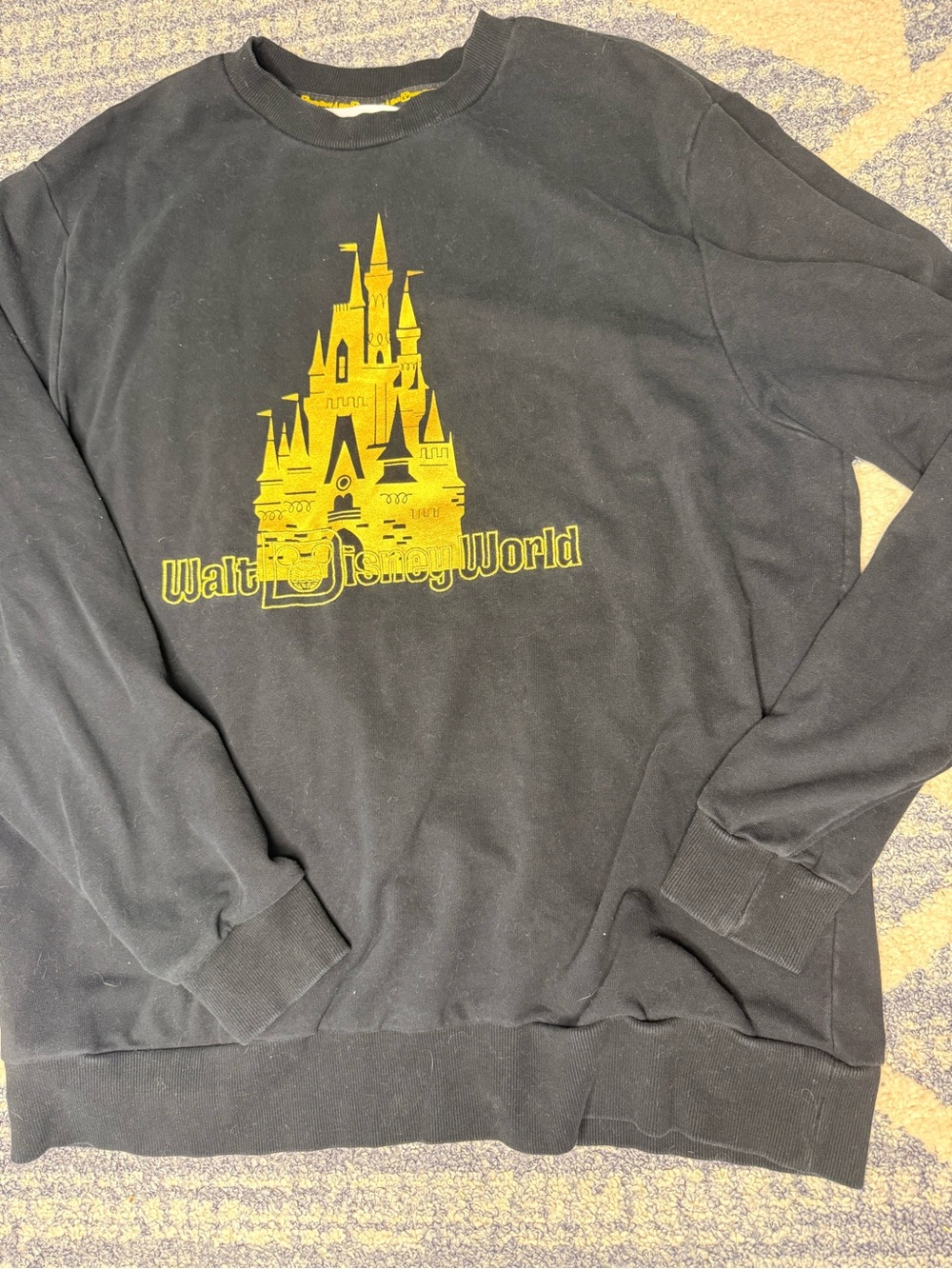 EUC Walt Disney World Parks Black & Gold Crewneck Sweatshirt